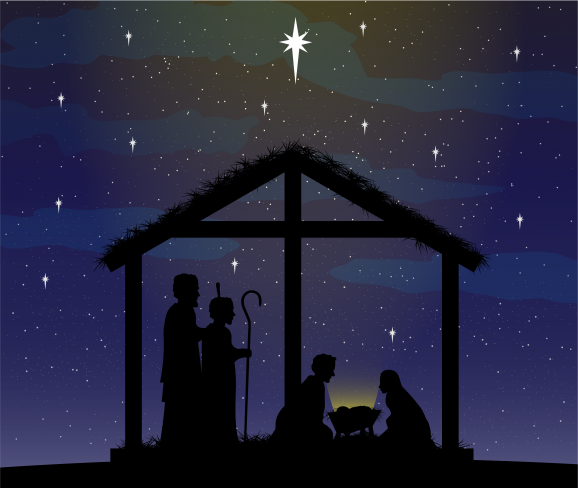 Christmas manger clip art