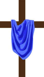 Blue cloth draped cross clip art download.