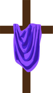 Purple cloth draped cross clip art download.