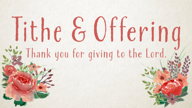 Example of downloadable Tithe and Offering slide for Mother's Day worship Service 